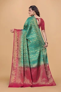 Kanjeevaram Art Silk Woven Design Sarees - Eastern Blue