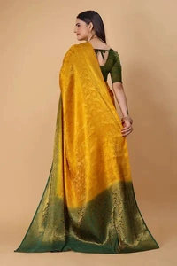 Kanjeevaram Art Silk Woven Design Sarees - Bright Sun