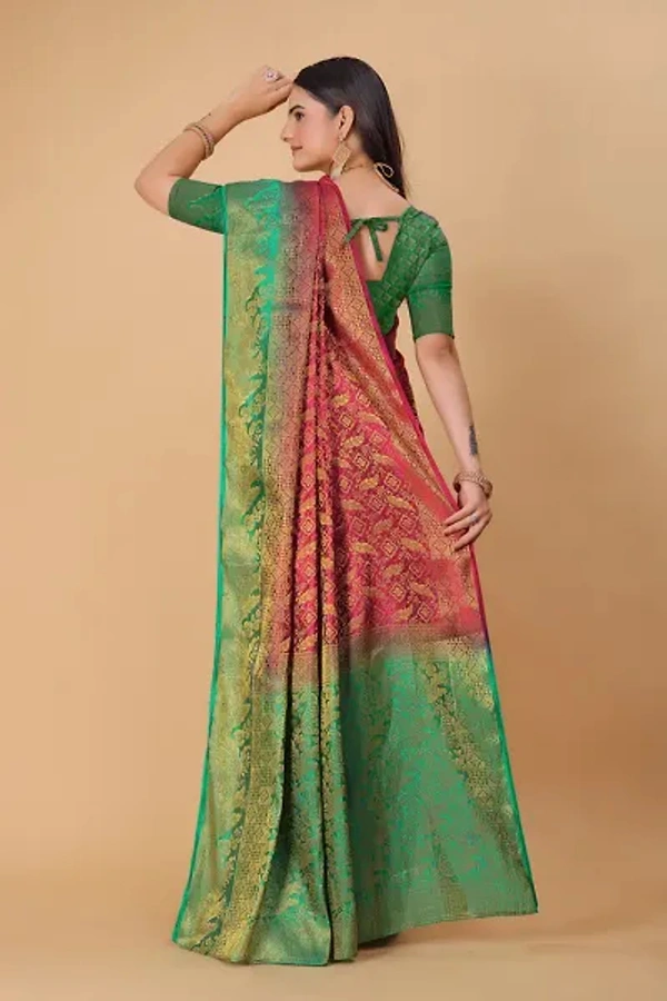 Kanjeevaram Art Silk Woven Design Sarees - Brick Red