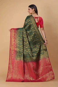 Kanjeevaram Art Silk Woven Design Sarees - Blue Stone
