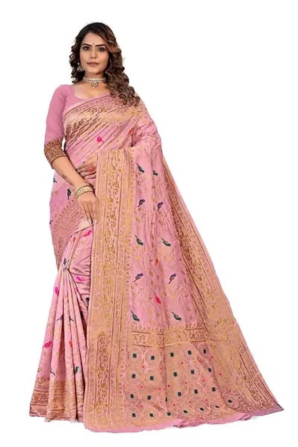 Kanjeevaram Art Silk Woven Design Sarees - Pink