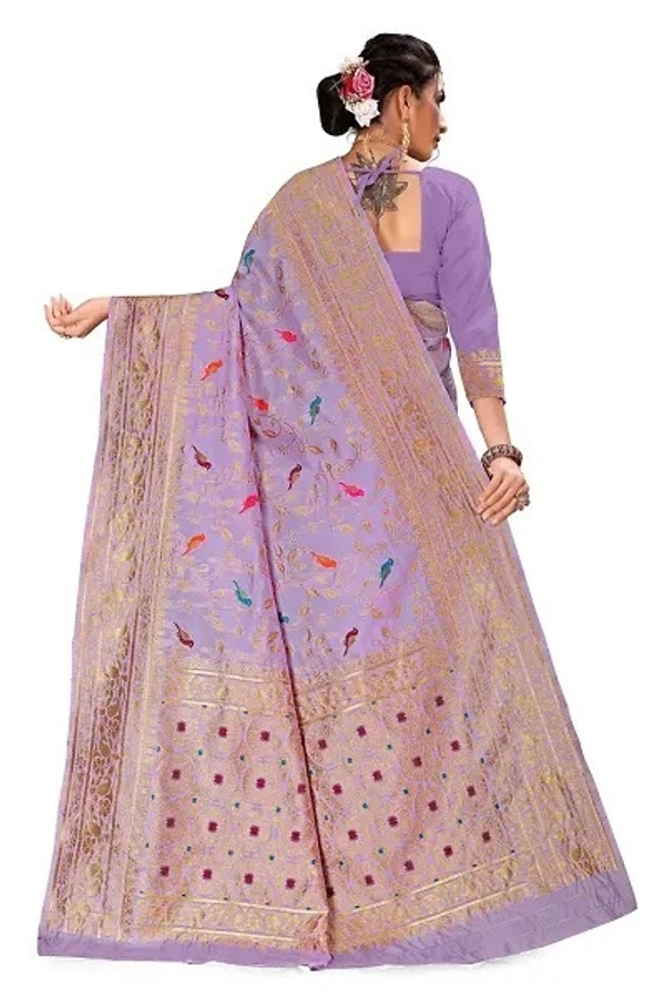 Kanjeevaram Art Silk Woven Design Sarees - Electric Violet