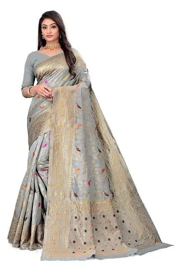 Kanjeevaram Art Silk Woven Design Sarees - Gray