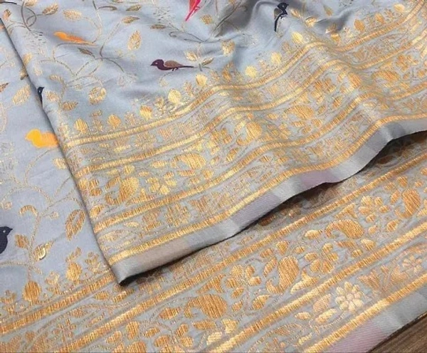 Kanjeevaram Art Silk Woven Design Sarees - Gray
