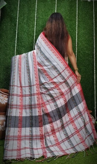 Dhaniakhali Handloom Cotton Saree - White