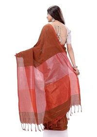 Handloom Solid Color 2D Pallu Saree - Maroon