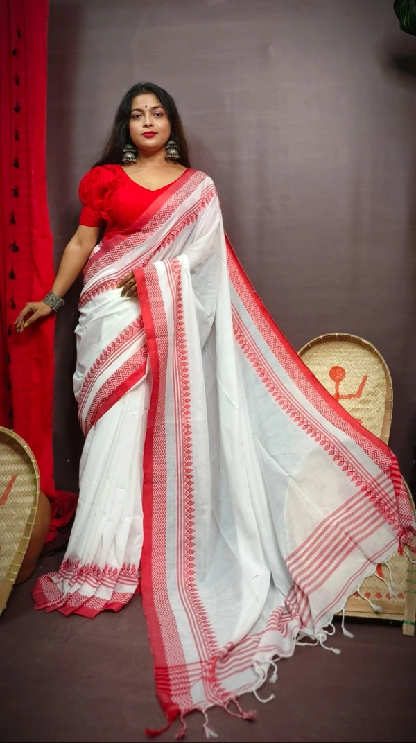 Raja & Nilima Traditional Temple Woven Border Saree