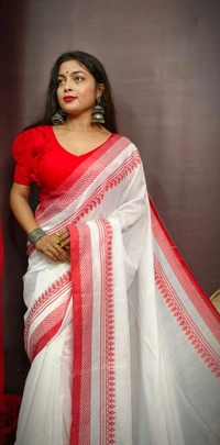 Raja & Nilima Traditional Temple Woven Border Saree
