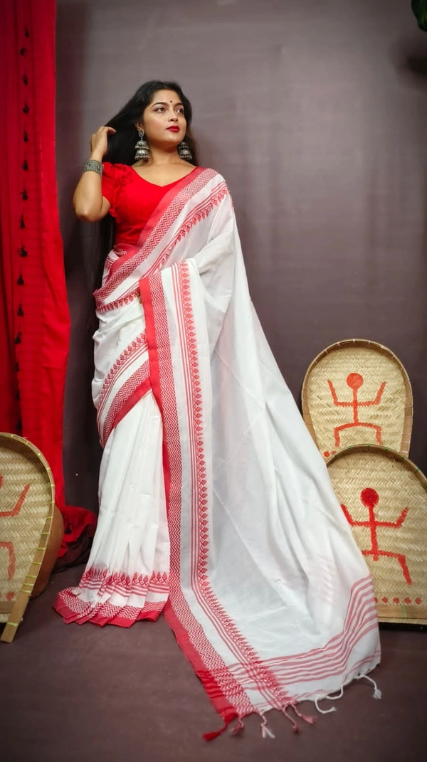 Raja & Nilima Traditional Temple Woven Border Saree