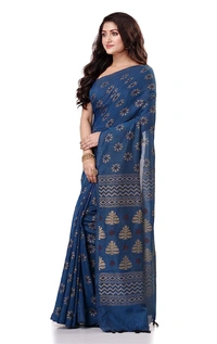 Golden Floral Hand Paint Saree - Jacarta