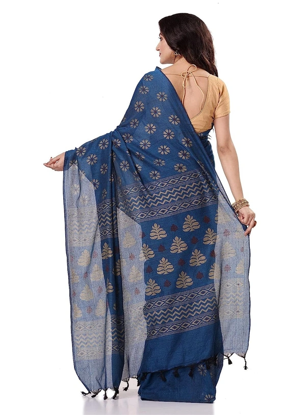 Golden Floral Hand Paint Saree - Jacarta