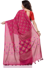 Golden Floral Hand Paint Saree - Maroon