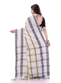 Handloom Jamdani Woven Cotton Saree - White, Cotton