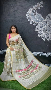 Handloom Traditional Woven Soft Jamdani - Beige