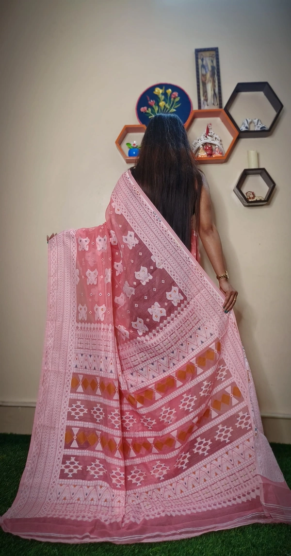 Handloom Traditional Woven Soft Jamdani - Beauty Bush