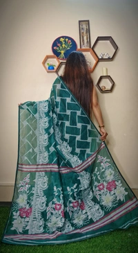 Handloom Traditional Woven Soft Jamdani - Teal