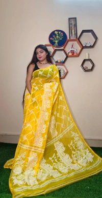 Handloom Traditional Woven Soft Jamdani - Yellow