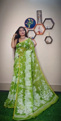 Handloom Traditional Woven Soft Jamdani - Green