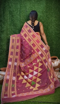 Handloom Traditional Woven Soft Jamdani - Pink