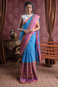 Handloom Begampuri Work Cotton Saree - Shakespeare, Cotton (CK)