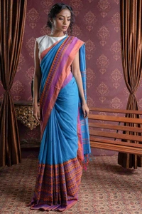 Handloom Begampuri Work Cotton Saree - Shakespeare, Cotton (CK)