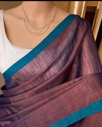 Handloome Contrast Border Tissue Cotton Saree