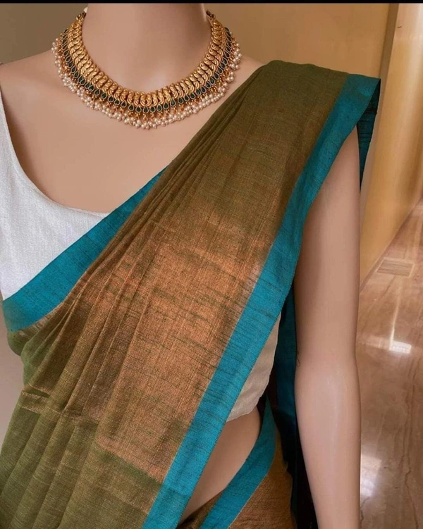 Handloome Contrast Border Tissue Cotton Saree