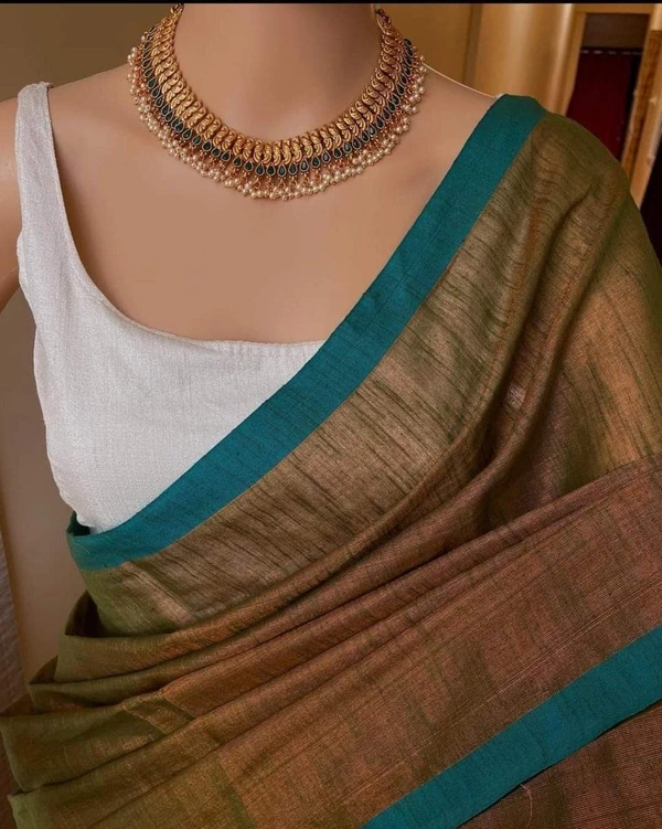Handloome Contrast Border Tissue Cotton Saree