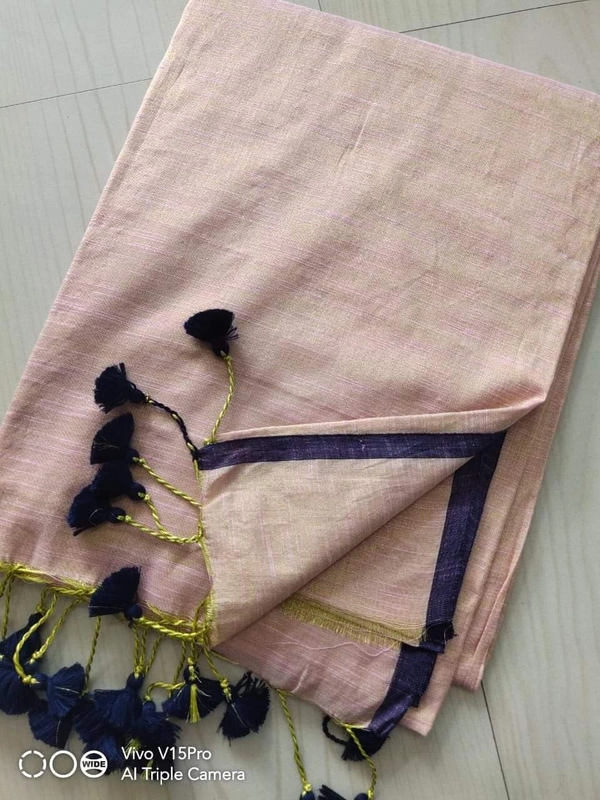 Handloome Contrast Border Tissue Cotton Saree - Lavender Purple