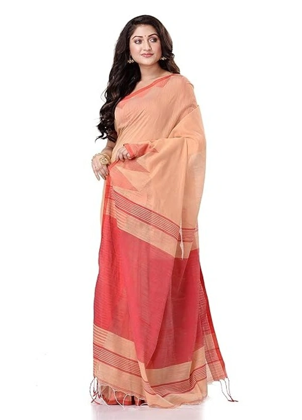 Handloom Temple Border Slub Cotton Silk Saree - Roti