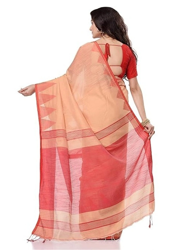 Handloom Temple Border Slub Cotton Silk Saree - Roti