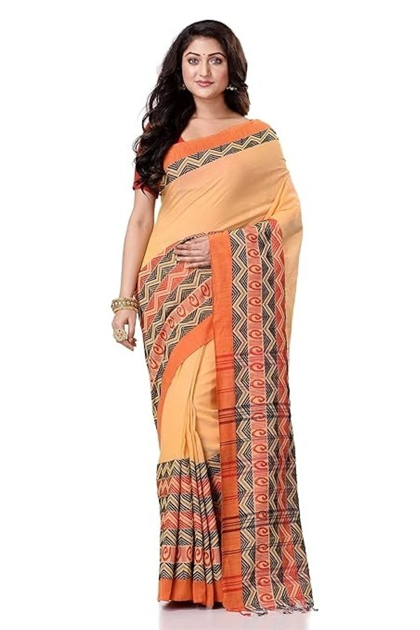Handloom Begampuri Work Cotton Saree - Tulip Tree