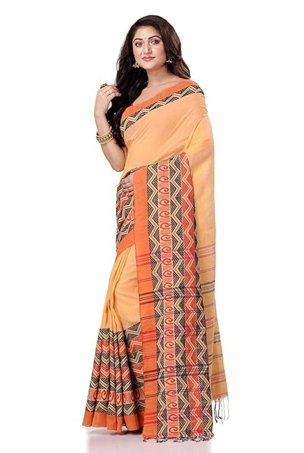 Handloom Begampuri Work Cotton Saree - Tulip Tree