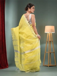 Handloom Slub Cotton Silk Saree - Yellow
