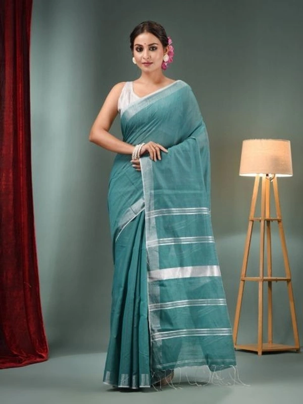 Handloom Slub Cotton Silk Saree - Bismark