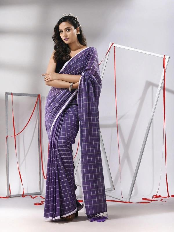 Handloom Cotton Checks Saree - Loulou