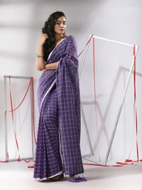 Handloom Cotton Checks Saree - Loulou