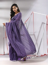 Handloom Cotton Checks Saree - Loulou