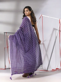 Handloom Cotton Checks Saree - Loulou