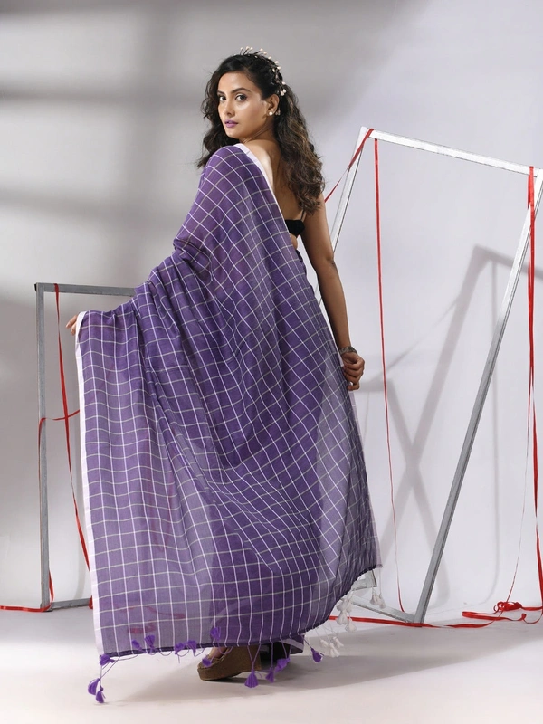 Handloom Cotton Checks Saree - Loulou
