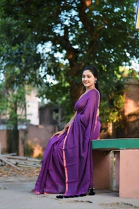 Copper Zari Border Cotton Saree  - Magenta, Mul Cotton