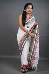 Cotton Padma Jamuna Saree - White
