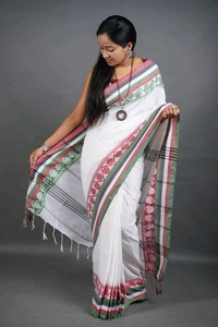 Cotton Padma Jamuna Saree - White
