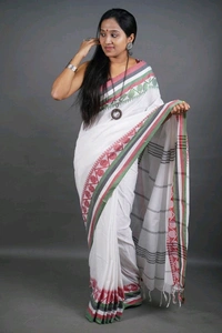 Cotton Padma Jamuna Saree - White