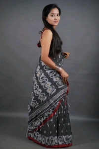 Jamdani Work Cotton Blend Saree  - Teal