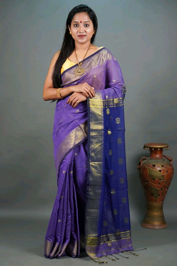 Cotton Silk Maheswari Saree - Pink
