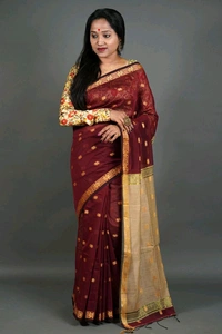 Zari Woven Maheswari Saree  - Red