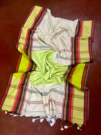 Woven Border Solid Cotton Saree 