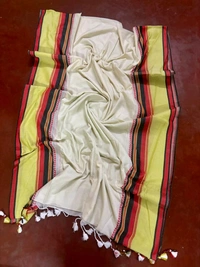 Woven Border Solid Cotton Saree 