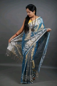 Woven Boder & Buta Work Tissue Cotton Saree